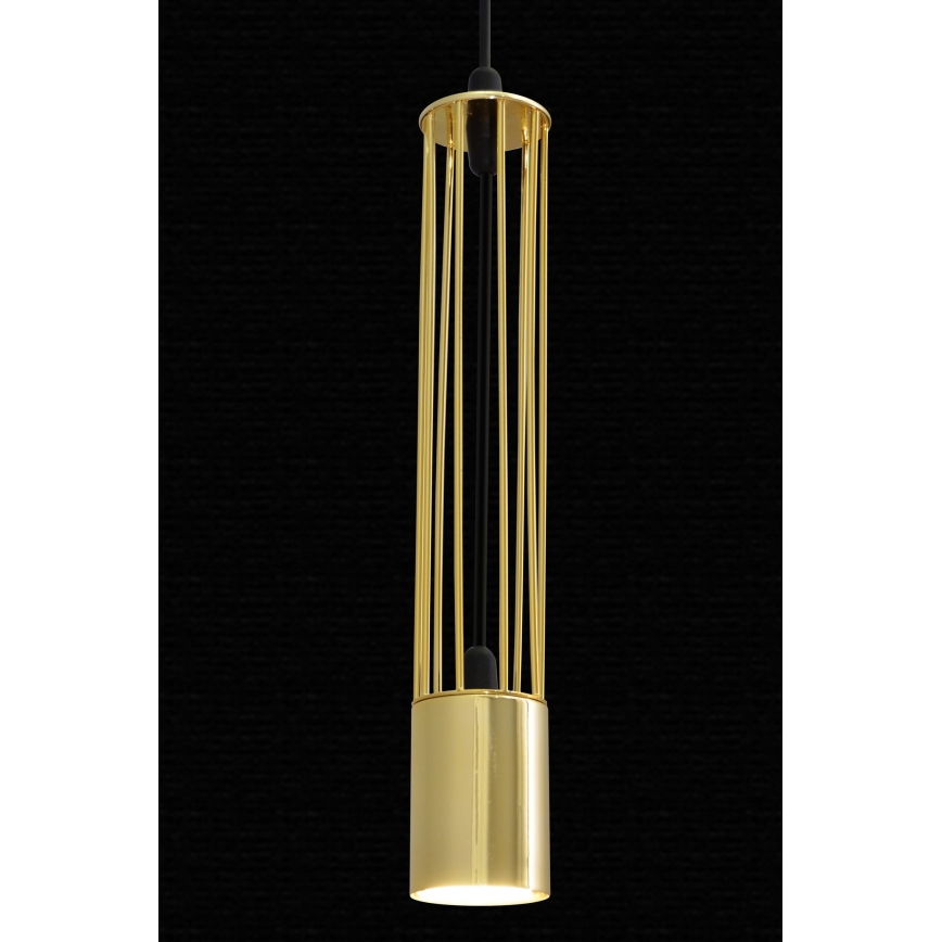 LED Lustra ar auklu BARS 3xGU10/4,8W/230V zeltaina/melna