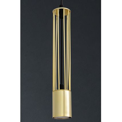 LED Lustra ar auklu BARS 3xGU10/4,8W/230V zeltaina/melna