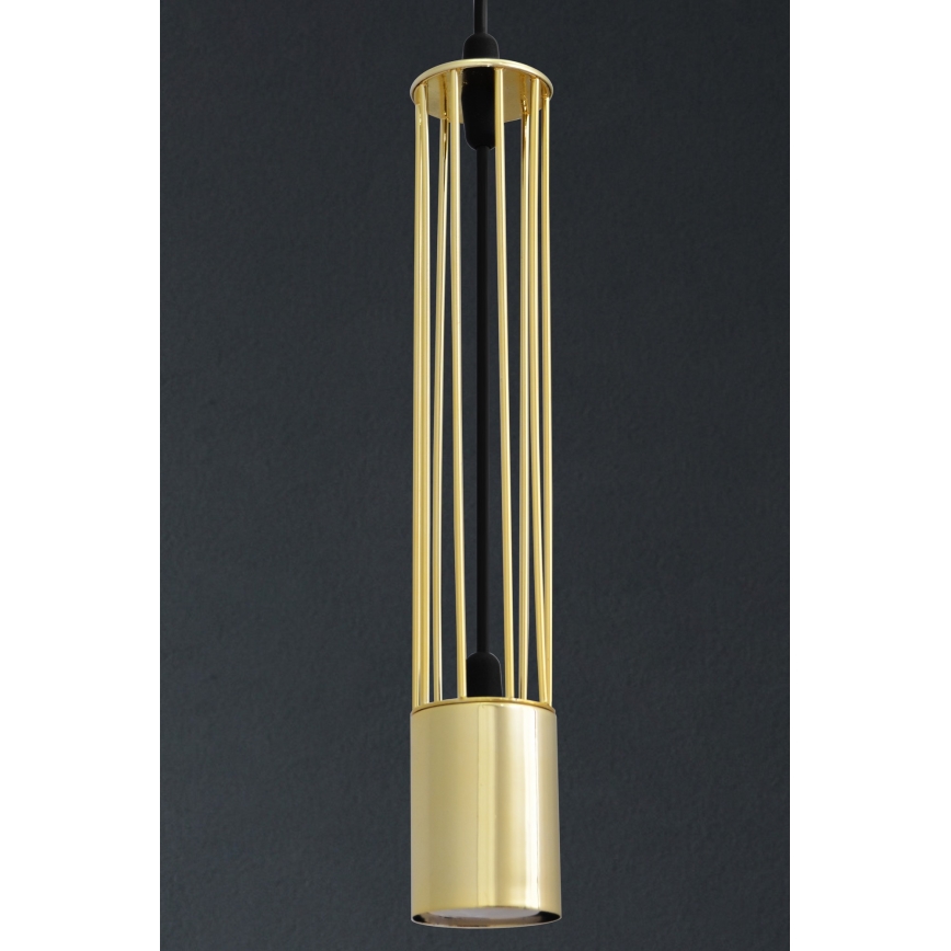 LED Lustra ar auklu BARS 3xGU10/4,8W/230V zeltaina/melna
