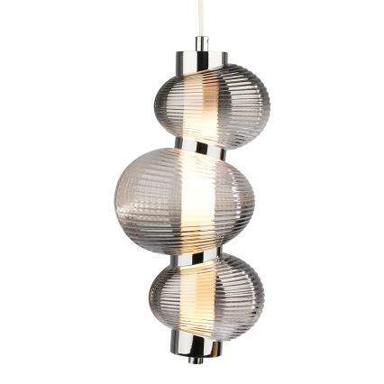 LED Lustra ar auklu BOLLA LED/12W/230V d. 16 cm dūmakains