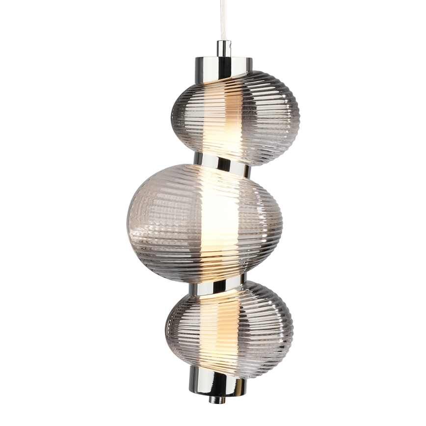 LED Lustra ar auklu BOLLA LED/12W/230V d. 16 cm dūmakains