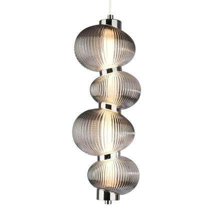 LED Lustra ar auklu BOLLA LED/17W/230V d. 16 cm spīdīgi hromēts/dūmakains