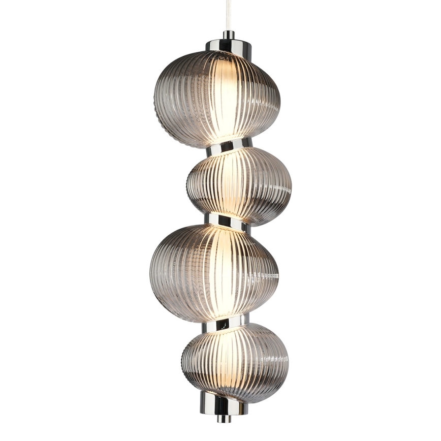 LED Lustra ar auklu BOLLA LED/17W/230V d. 16 cm spīdīgi hromēts/dūmakains