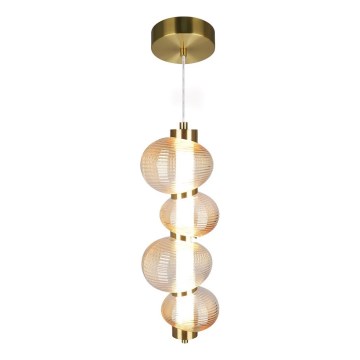 LED Lustra ar auklu BOLLA LED/17W/230V d. 16 cm zelta/dūmakains