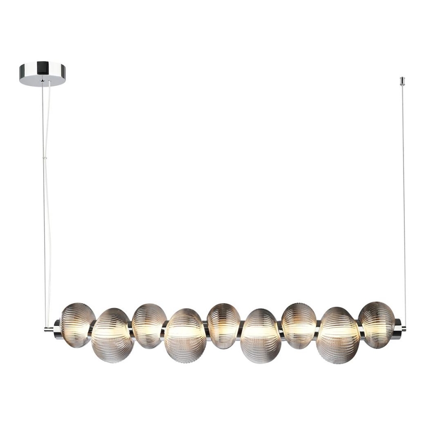 LED Lustra ar auklu BOLLA LED/32W/230V spīdīgi hromēts/dūmakains