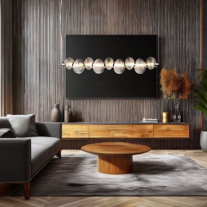 LED Lustra ar auklu BOLLA LED/32W/230V spīdīgi hromēts/dūmakains