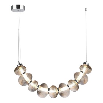 LED Lustra ar auklu BOLLA LED/36W/230V spīdīgi hromēts/dūmakains