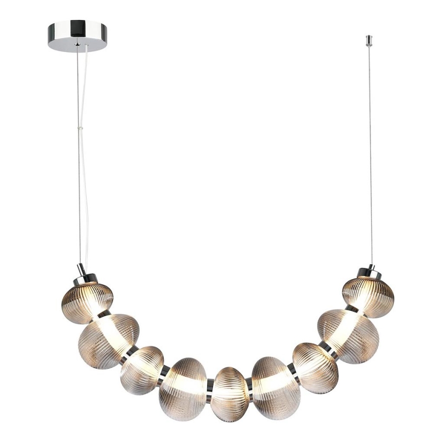 LED Lustra ar auklu BOLLA LED/36W/230V spīdīgi hromēts/dūmakains