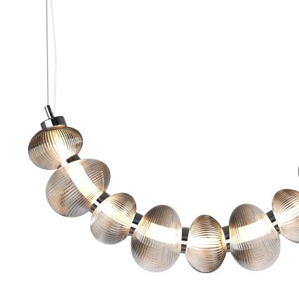 LED Lustra ar auklu BOLLA LED/36W/230V spīdīgi hromēts/dūmakains