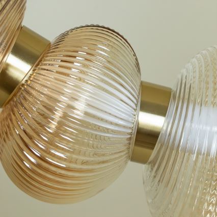 LED Lustra ar auklu BOLLA LED/36W/230V zelta/dūmakains