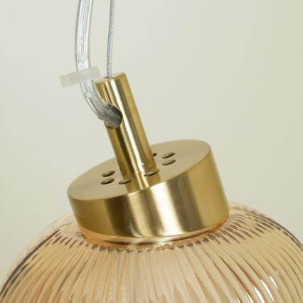 LED Lustra ar auklu BOLLA LED/36W/230V zelta/dūmakains