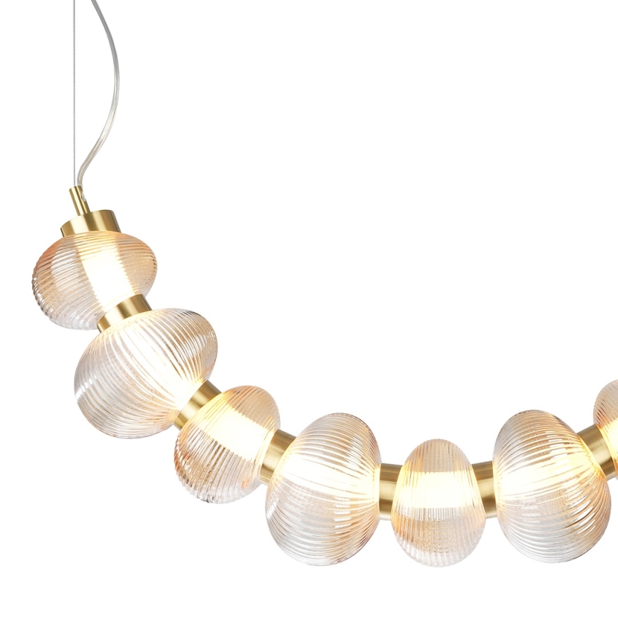 LED Lustra ar auklu BOLLA LED/36W/230V zelta/dūmakains