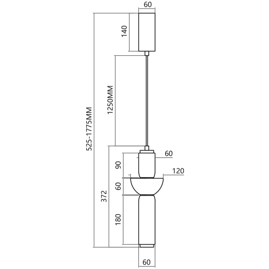 LED Lustra ar auklu CAMPO LED/19W/230V