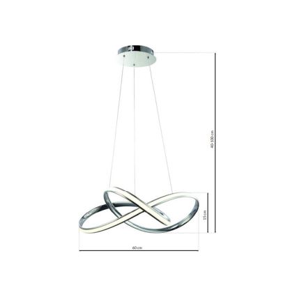 LED Lustra ar auklu CAPPIO LED/36W/230V spīdīgi hromēts