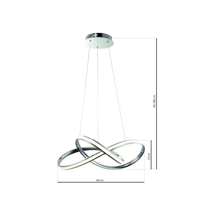 LED Lustra ar auklu CAPPIO LED/36W/230V spīdīgi hromēts