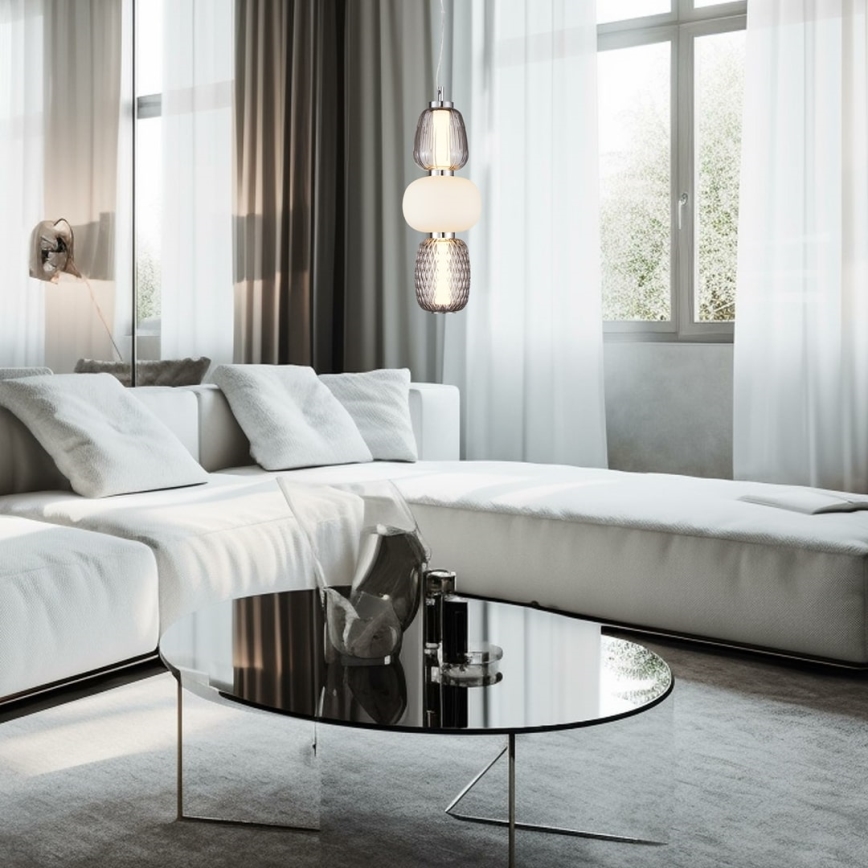 LED Lustra ar auklu CARO LED/28W/230V spīdīgi hromēts