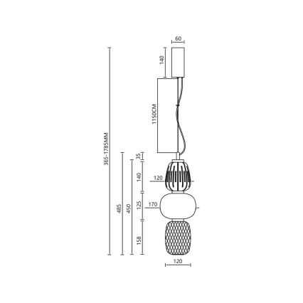 LED Lustra ar auklu CARO LED/28W/230V zelta