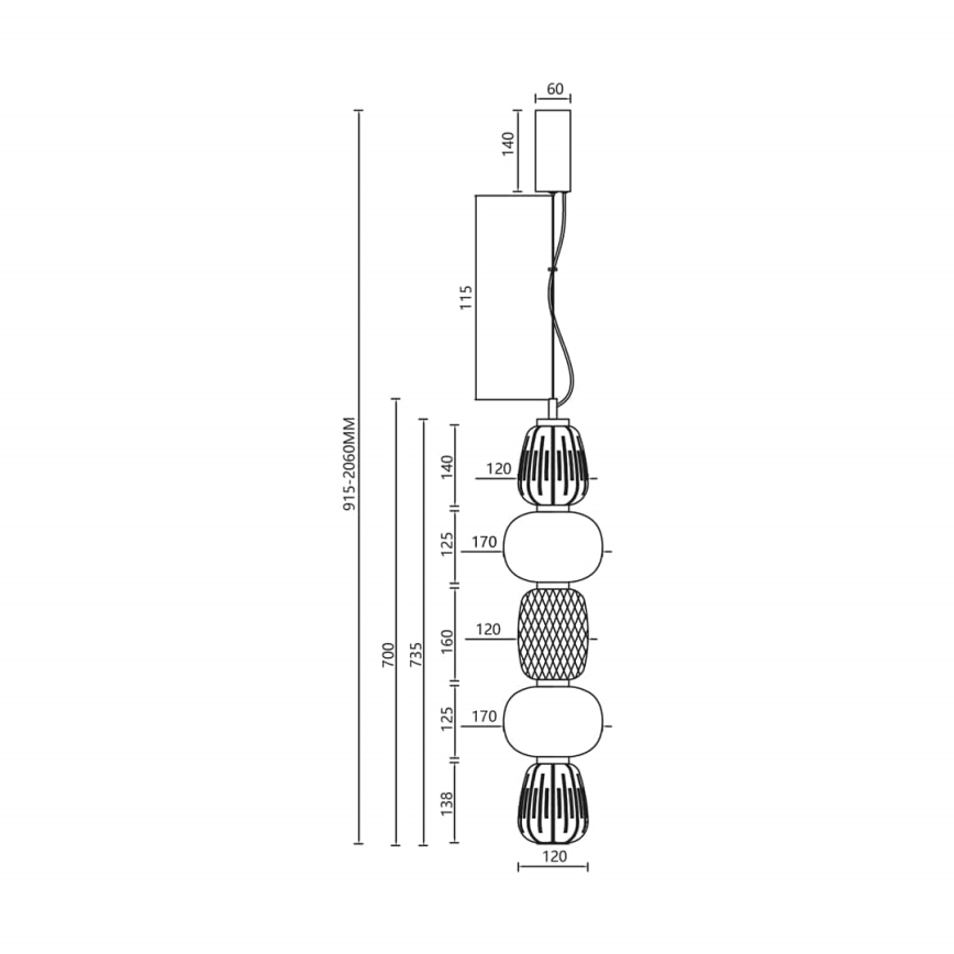 LED Lustra ar auklu CARO LED/40W/230V zelta