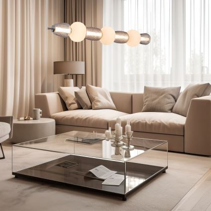 LED Lustra ar auklu CARO LED/42W/230V spīdīgi hromēts