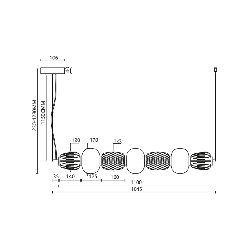 LED Lustra ar auklu CARO LED/42W/230V spīdīgi hromēts