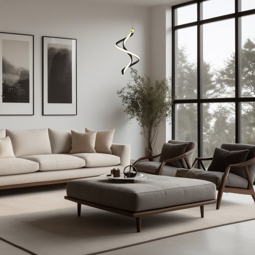 LED Lustra ar auklu COLIA LED/19W/230V melna/zelta