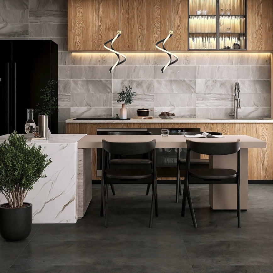 LED Lustra ar auklu COLIA LED/19W/230V melna/zelta