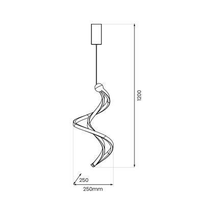 LED Lustra ar auklu COLIA LED/19W/230V melna/zelta