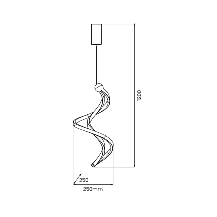 LED Lustra ar auklu COLIA LED/19W/230V melna/zelta