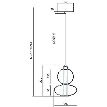 LED Lustra ar auklu DAPHNE LED/12W/230V pelēka