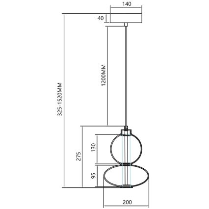 LED Lustra ar auklu DAPHNE LED/12W/230V zelta