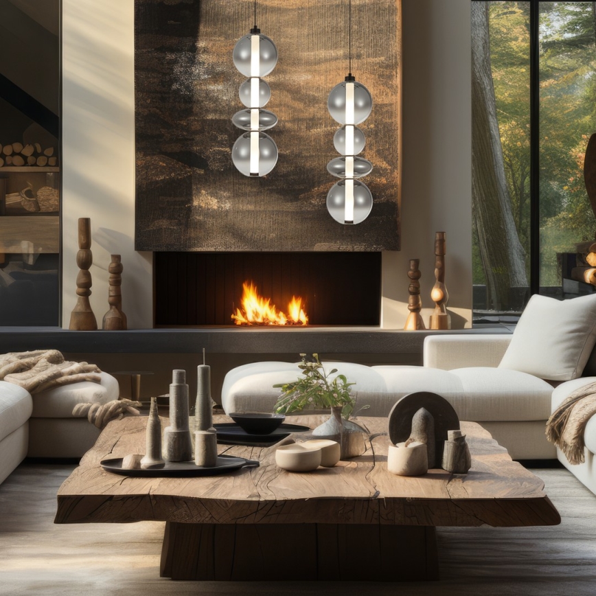 LED Lustra ar auklu DAPHNE LED/36W/230V pelēka