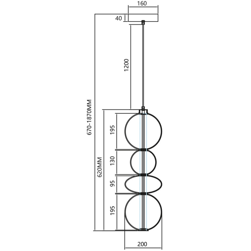 LED Lustra ar auklu DAPHNE LED/36W/230V pelēka