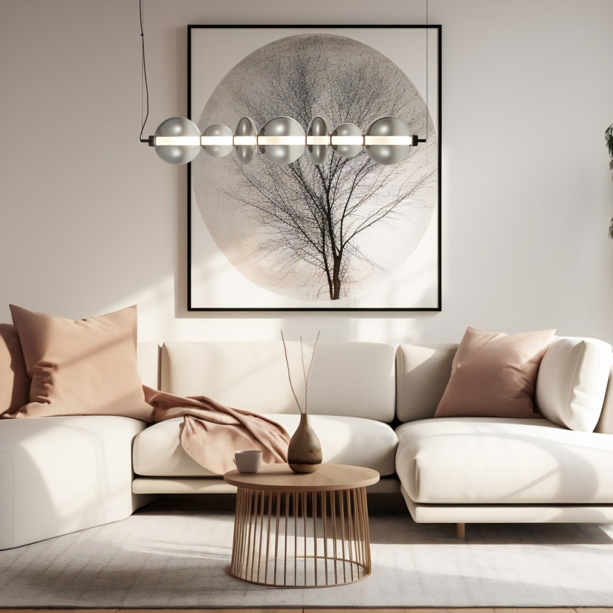 LED Lustra ar auklu DAPHNE LED/40W/230V pelēka