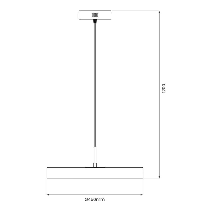 LED Lustra ar auklu DISC LED/38W/230V melna