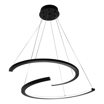 LED Lustra ar auklu DOUBLEMOON LED/30W/230V melna
