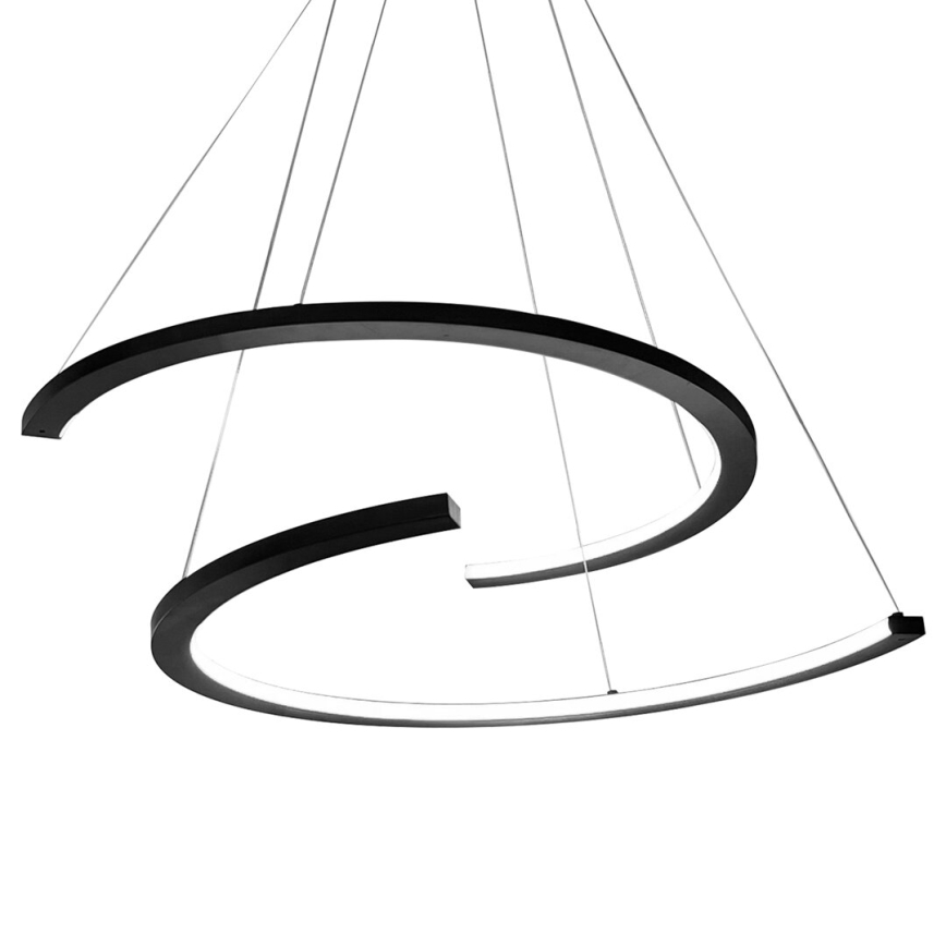 LED Lustra ar auklu DOUBLEMOON LED/30W/230V melna