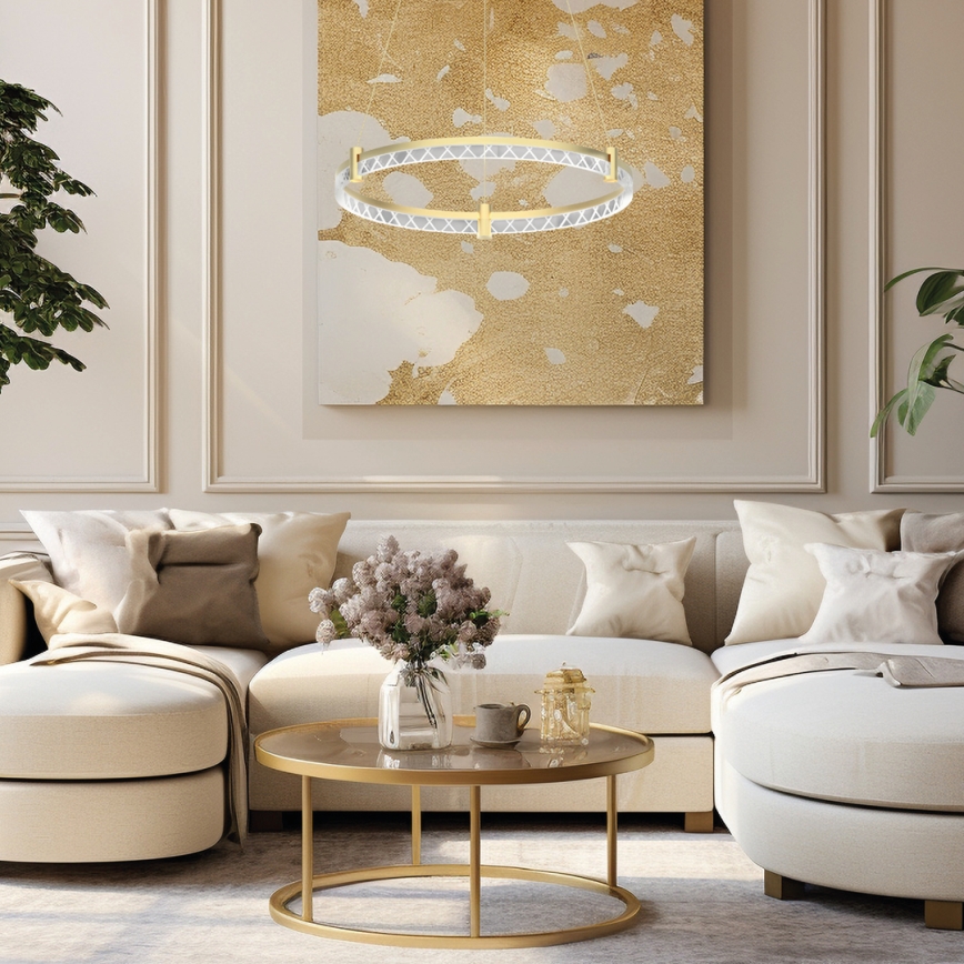 LED Lustra ar auklu ELEGANCE LED/36W/230V zelta