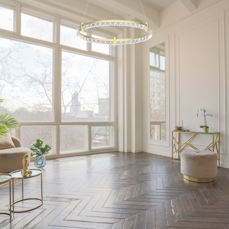 LED Lustra ar auklu ELEGANCE LED/36W/230V zelta