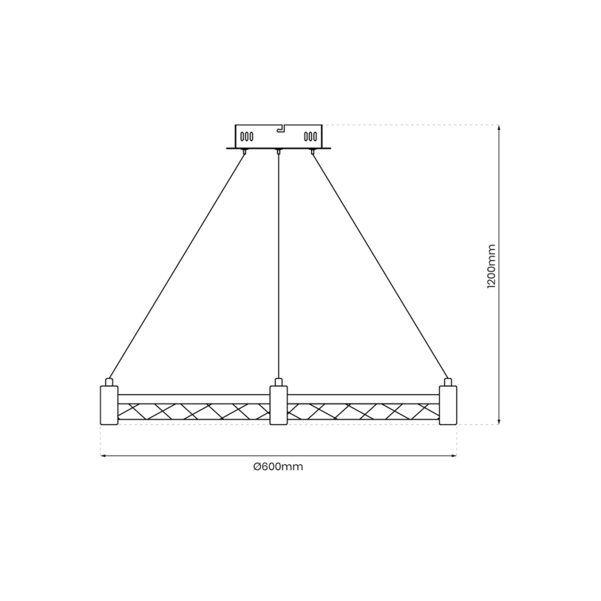 LED Lustra ar auklu ELEGANCE LED/36W/230V zelta