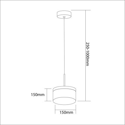 LED Lustra ar auklu ELEGANCE LED/9W/230V d. 15 cm zelta