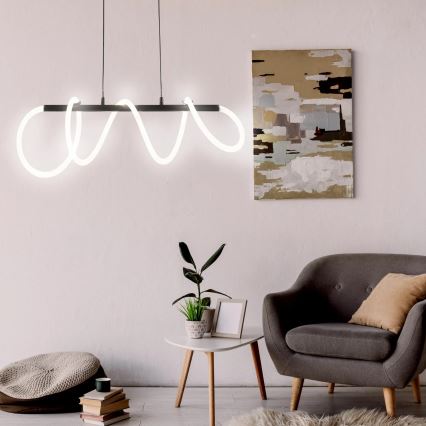 LED Lustra ar auklu EMMA LED/38W/230V melna