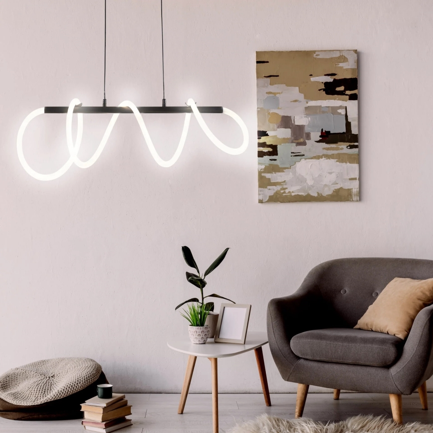 LED Lustra ar auklu EMMA LED/38W/230V melna