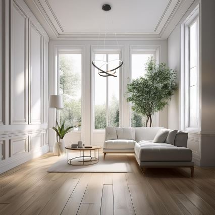 LED Lustra ar auklu EMPOLI LED/55W/230V melna