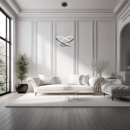 LED Lustra ar auklu EMPOLI LED/55W/230V melna