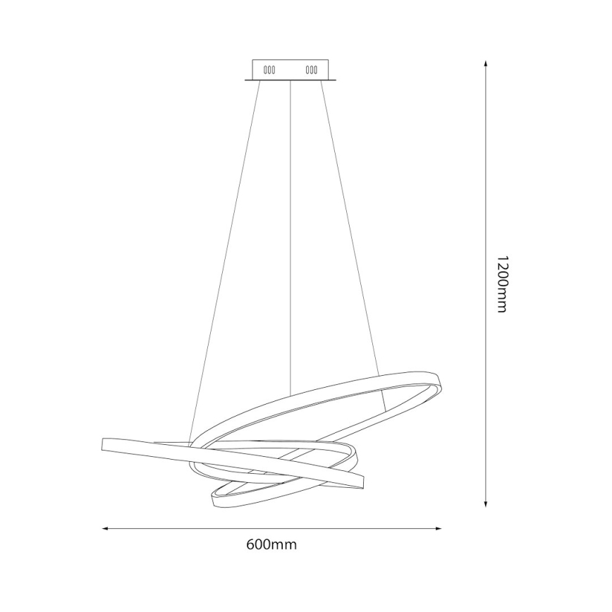 LED Lustra ar auklu EMPOLI LED/55W/230V melna