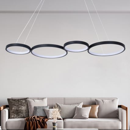 LED Lustra ar auklu FLAMENCO LED/42W/230V 4000K melna