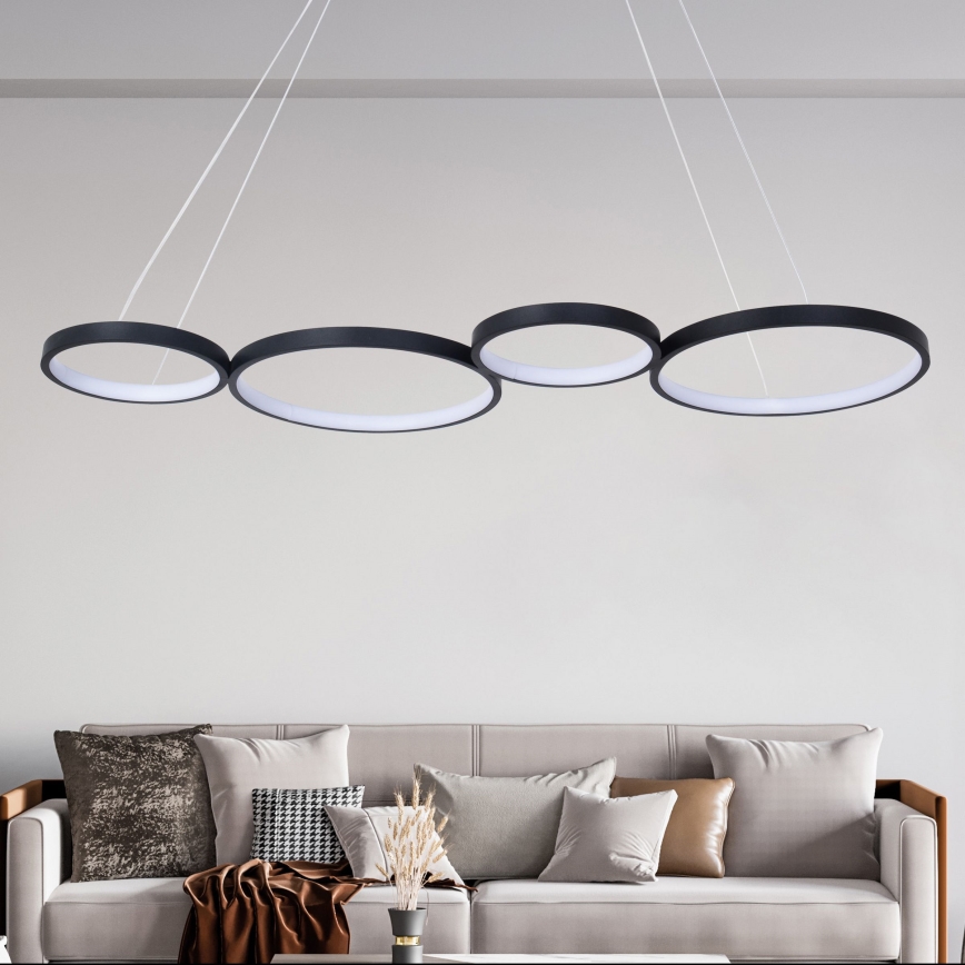 LED Lustra ar auklu FLAMENCO LED/42W/230V 4000K melna