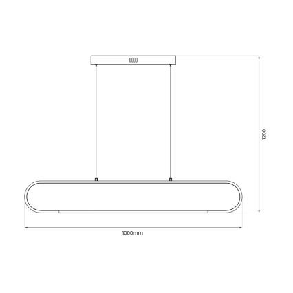LED Lustra ar auklu FRAME LED/42W/230V melna
