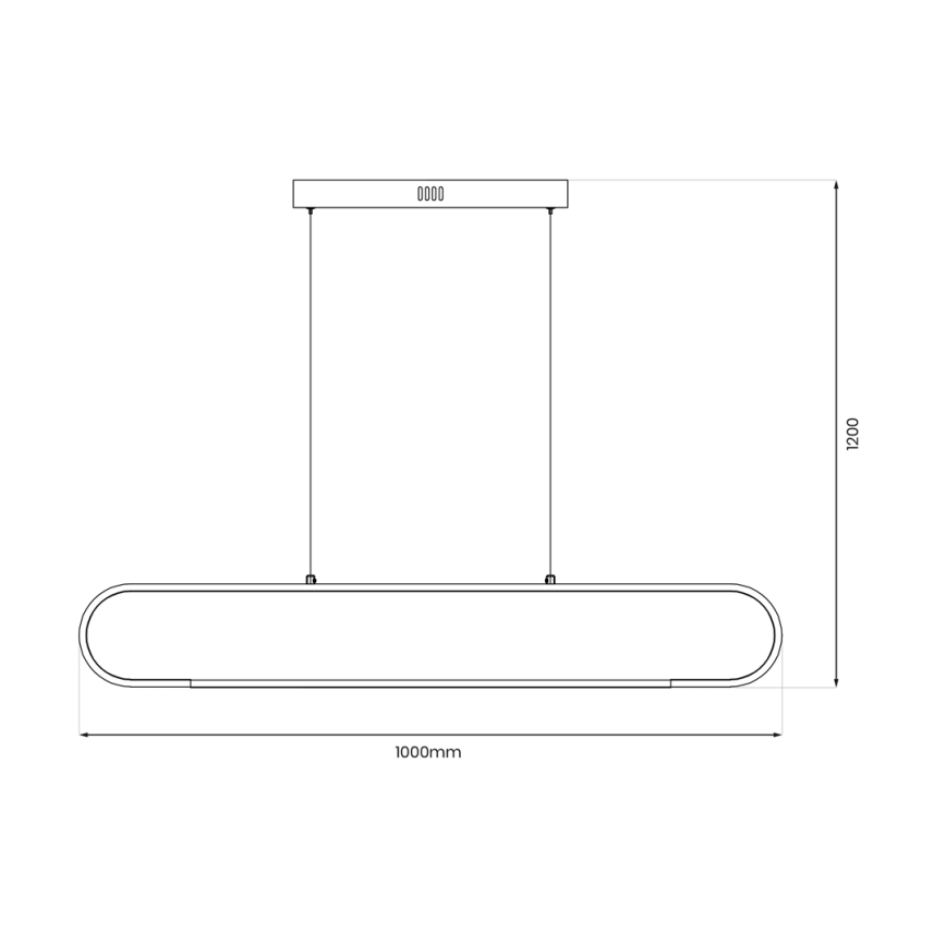 LED Lustra ar auklu FRAME LED/42W/230V melna