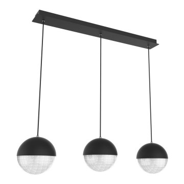 LED Lustra ar auklu FURNI 3xLED/5W/230V melna